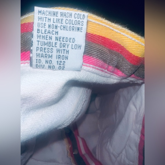 Gitano‎ vintage jean shorts button fly color, striped size 13/14 Y2K - Picture 4 of 4